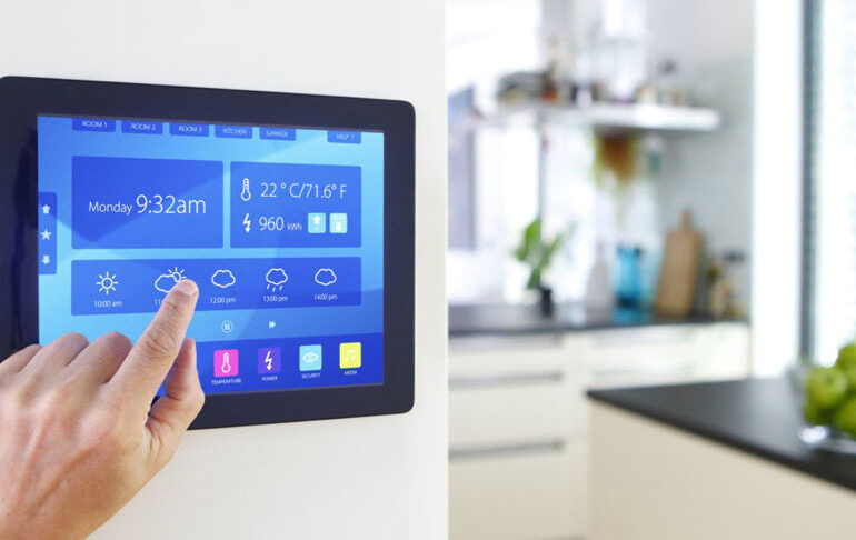 automation home systems, smart device located on the wall, alertkart, smart home systems.