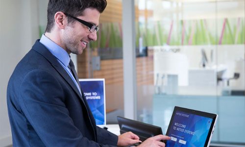 visitor management system, visitor security checking, security check in corporate office entrance,